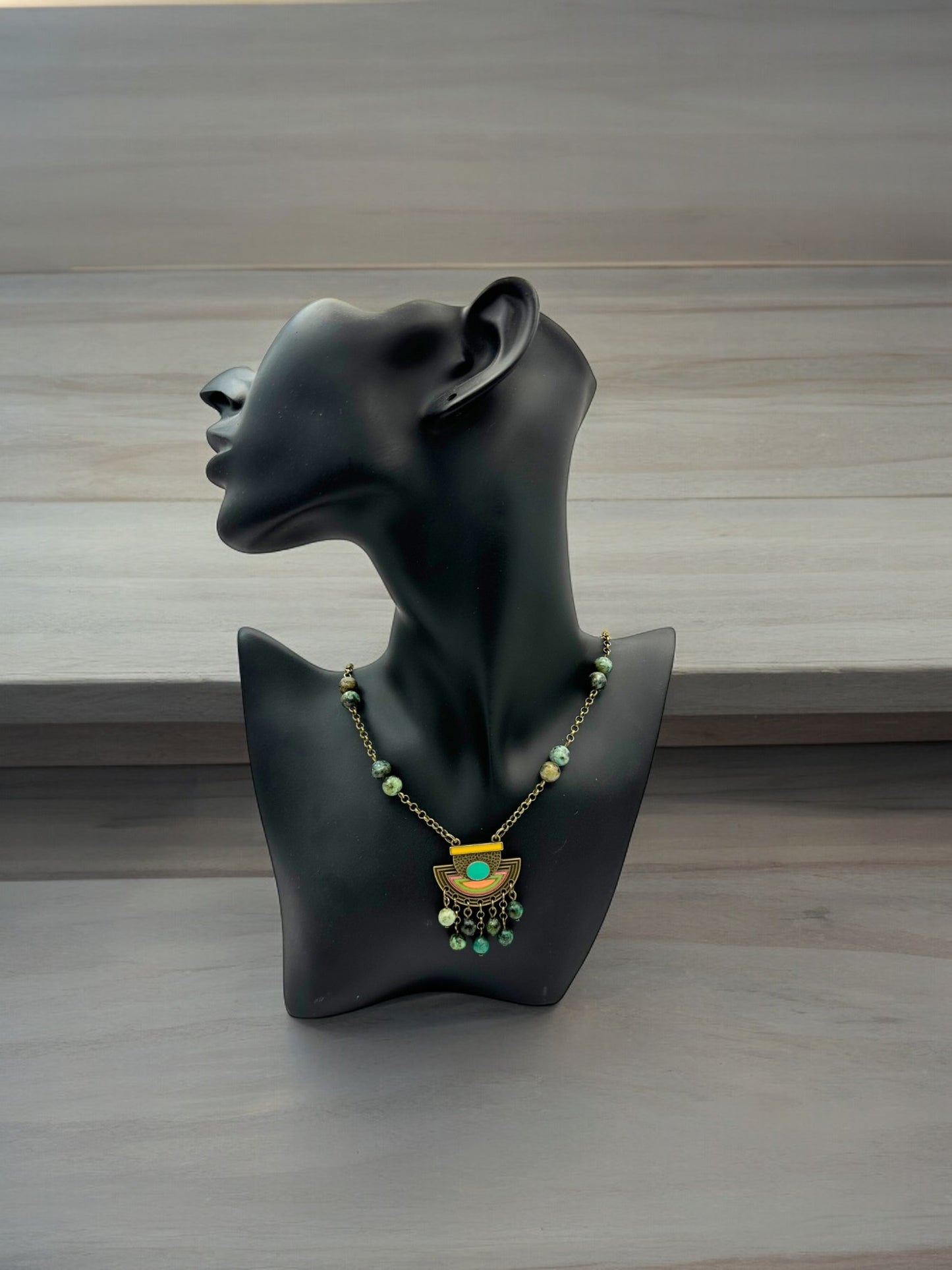 Bronze African Turquoise 22" Necklace